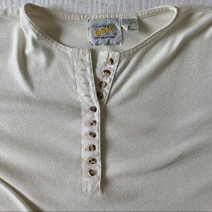 vintage button front henley